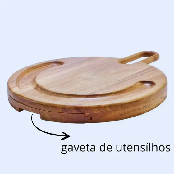 Tabua Madeira Petisqueira Frios e Churrasco 14 Peças - Imagem 3